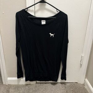 Victoria's Secret PINK Black Top with White Logo